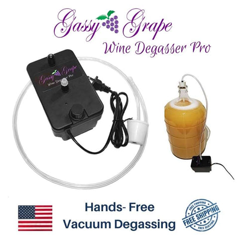 Gassy Grape Wine Degasser Pro | carboy vacuum pump for wine degassing | degas wine | vacuum degassing wine | wine degasser
